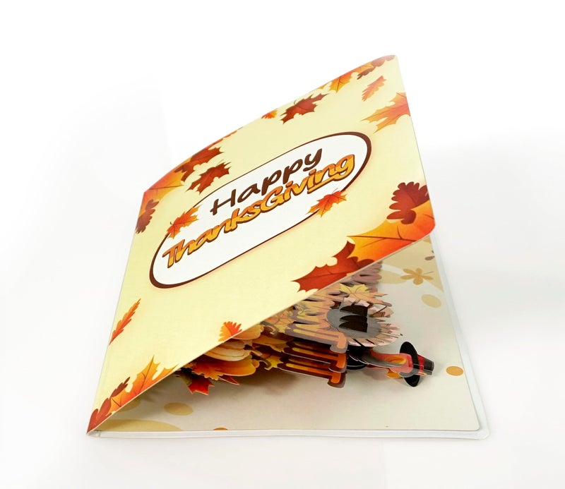 CUT POPUP.COM CUTPOPUP Happy Thanksgiving Card Pop Up, Thanksgiving Card Pop Up, Fall Greeting Thank You Holiday Card (Thanksgiving Text) - Image 4